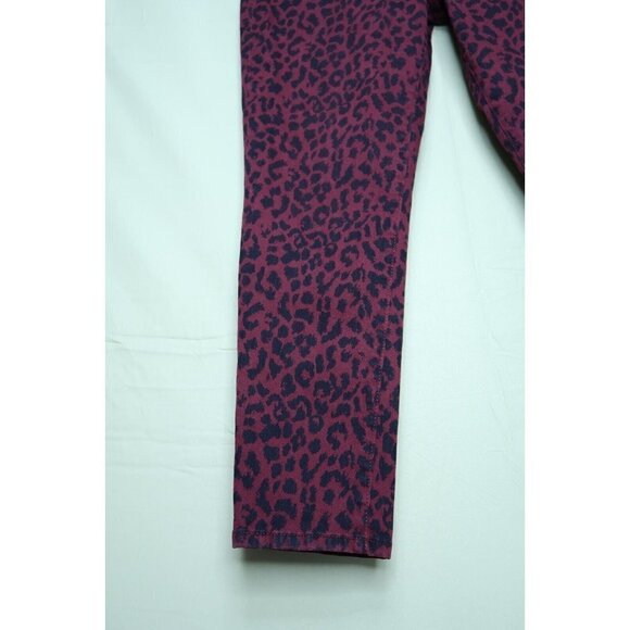 Social Standard by Sanctuary Ankle Pants Womens 12 Red Cheetah Print Skinny FIt - Picture 7 of 15